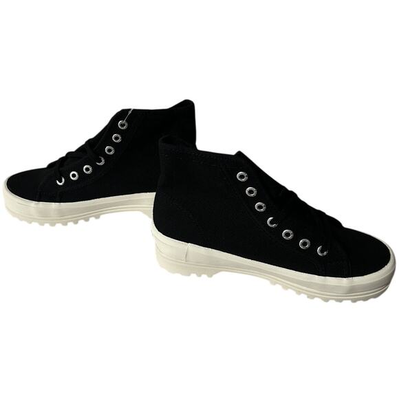 NIB Superga Unisex Black Canvas Lace Up High-Top Sneaker Boots-Men 5-Women 6.5 - Picture 3 of 9